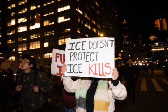 scenes from the anti-ice march in new