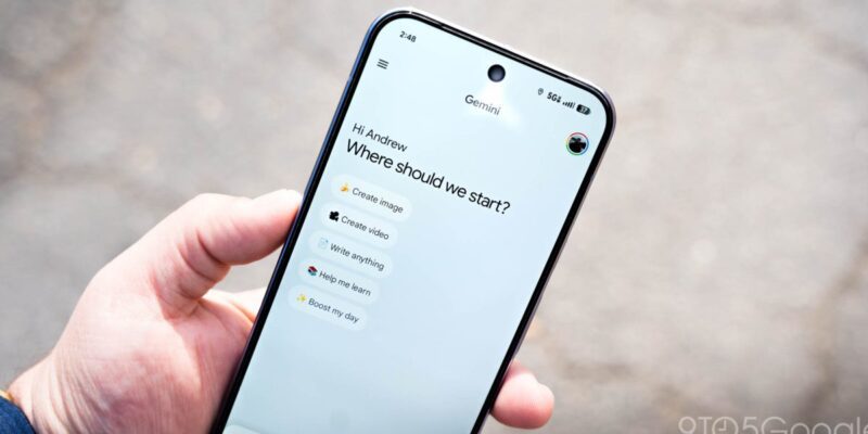 gemini app plus menu switches to list