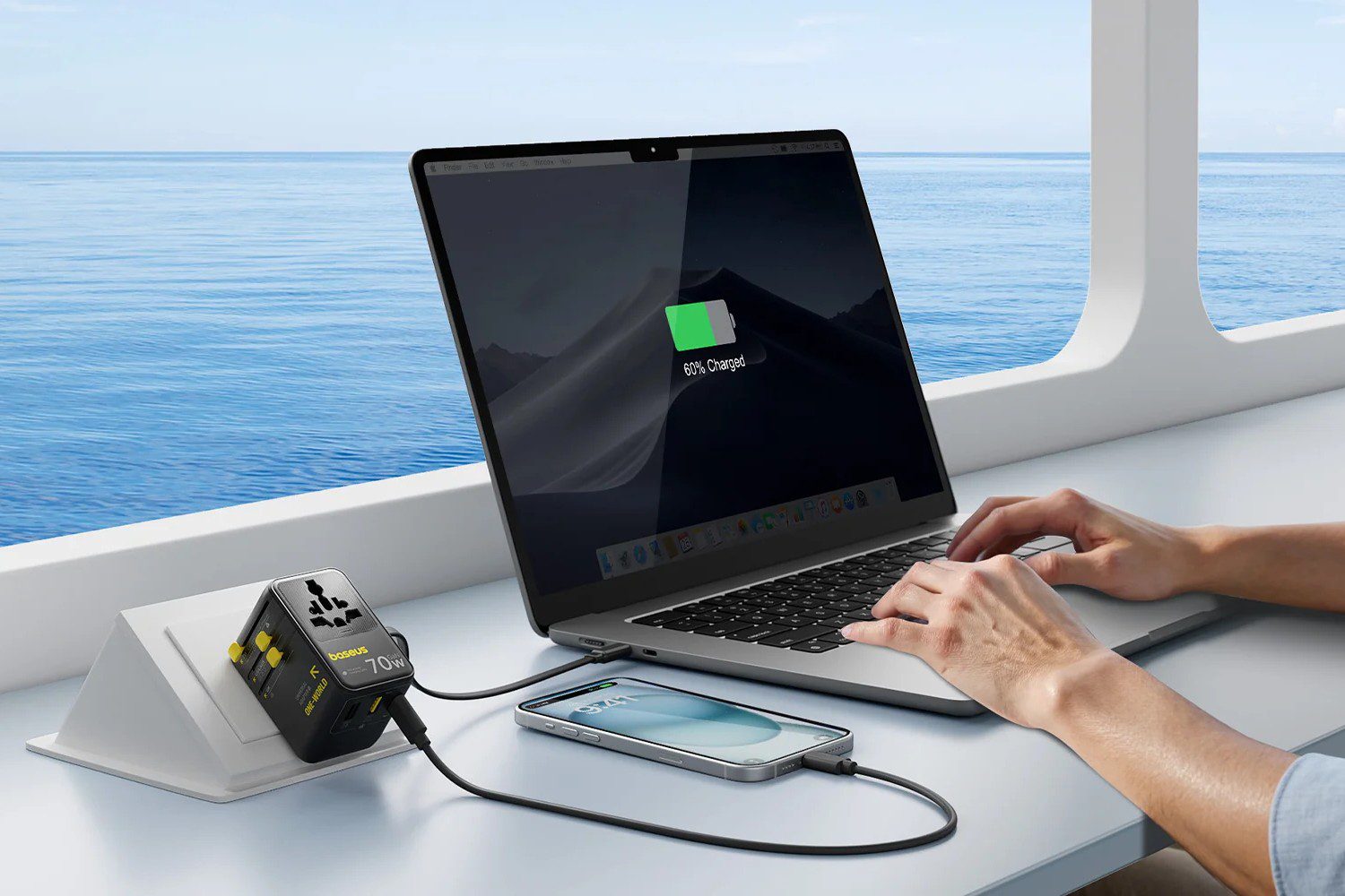 baseus retractable travel adapter is on sale