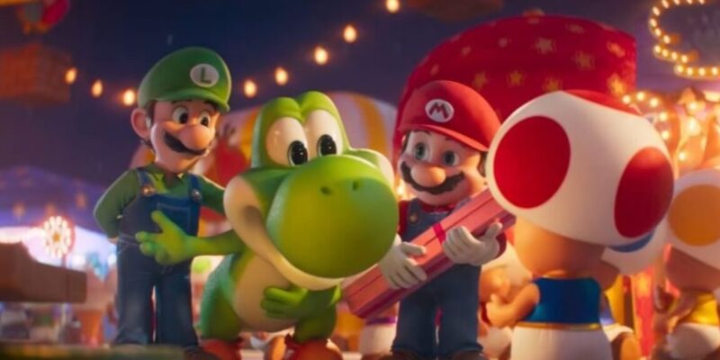 The brothers meet Yoshi in Super Mario Galaxy Movie trailer 19 the brothers meet yoshi in super mario