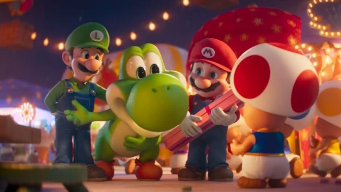 the brothers meet yoshi in super mario