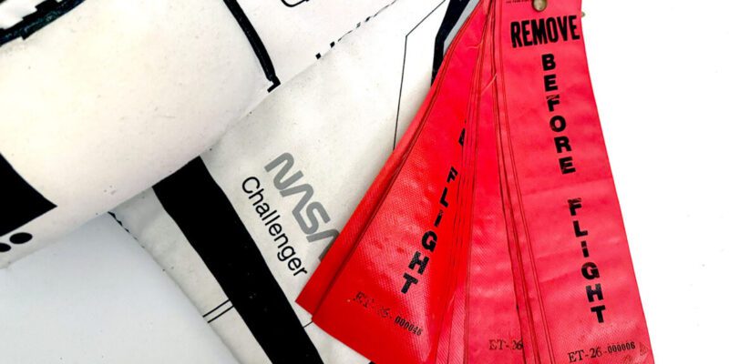 I bought "Remove Before Flight" tags on eBay in 2010—it turns out they're from Challenger 18 i bought remove before flight tags on