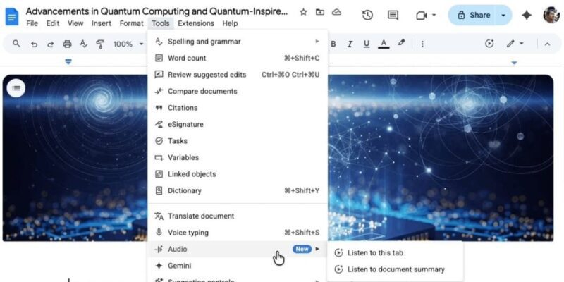 Google Docs rolling out Gemini-powered audio summaries 12 google docs rolling out gemini-powered audio summaries