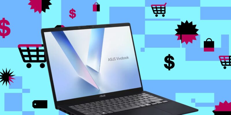 the 14-inch arm-based asus vivobook is half