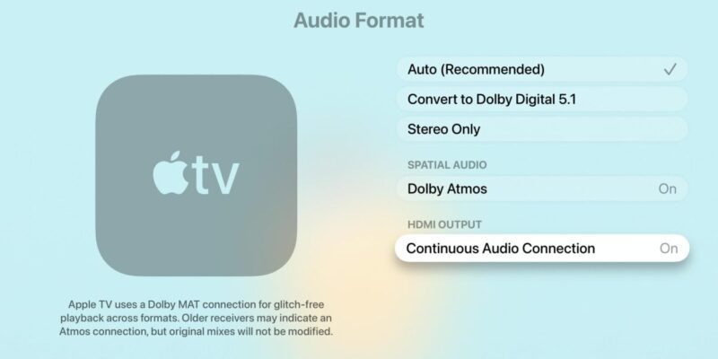 tvos 26 4 adds new continuous audio