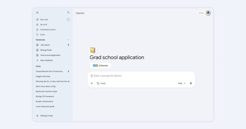 notebooks are now available for free gemini