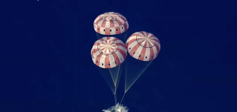 four astronauts are back home after a