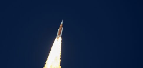 nasa launches four astronauts toward the moon