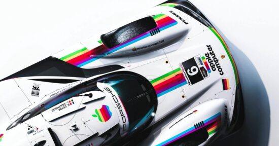 apple and porsche debut 80s-inspired race car