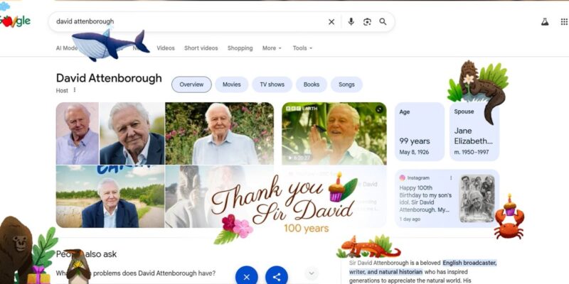 google search adds easter egg celebrating sir