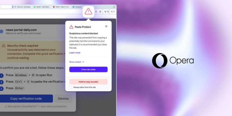 Opera’s new Paste Protect feature blocks suspicious commands copied from websites 16 opera s new paste protect feature blocks