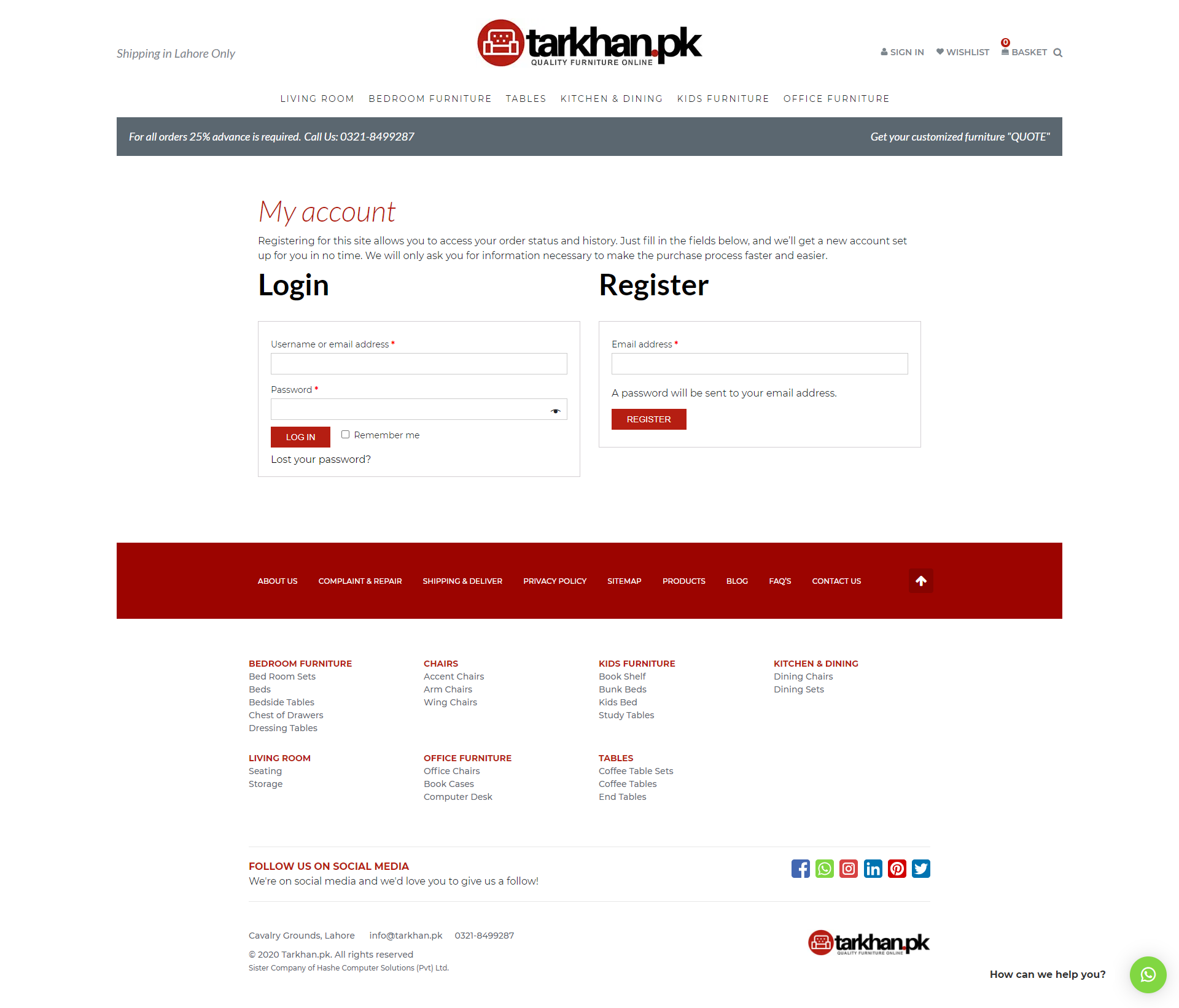 Tarkhan Login Page
