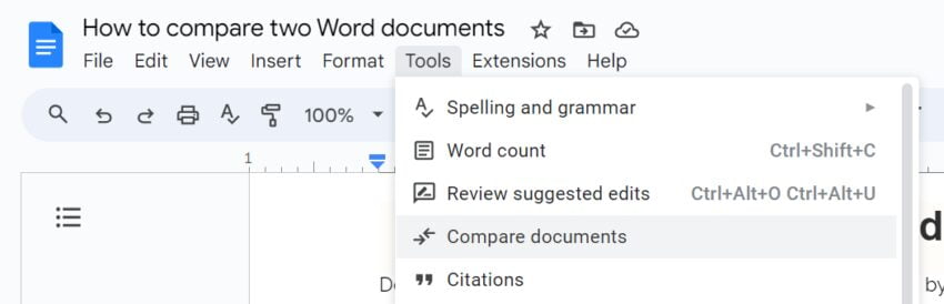 Compare Two Documents In Word, Google Docs & Online