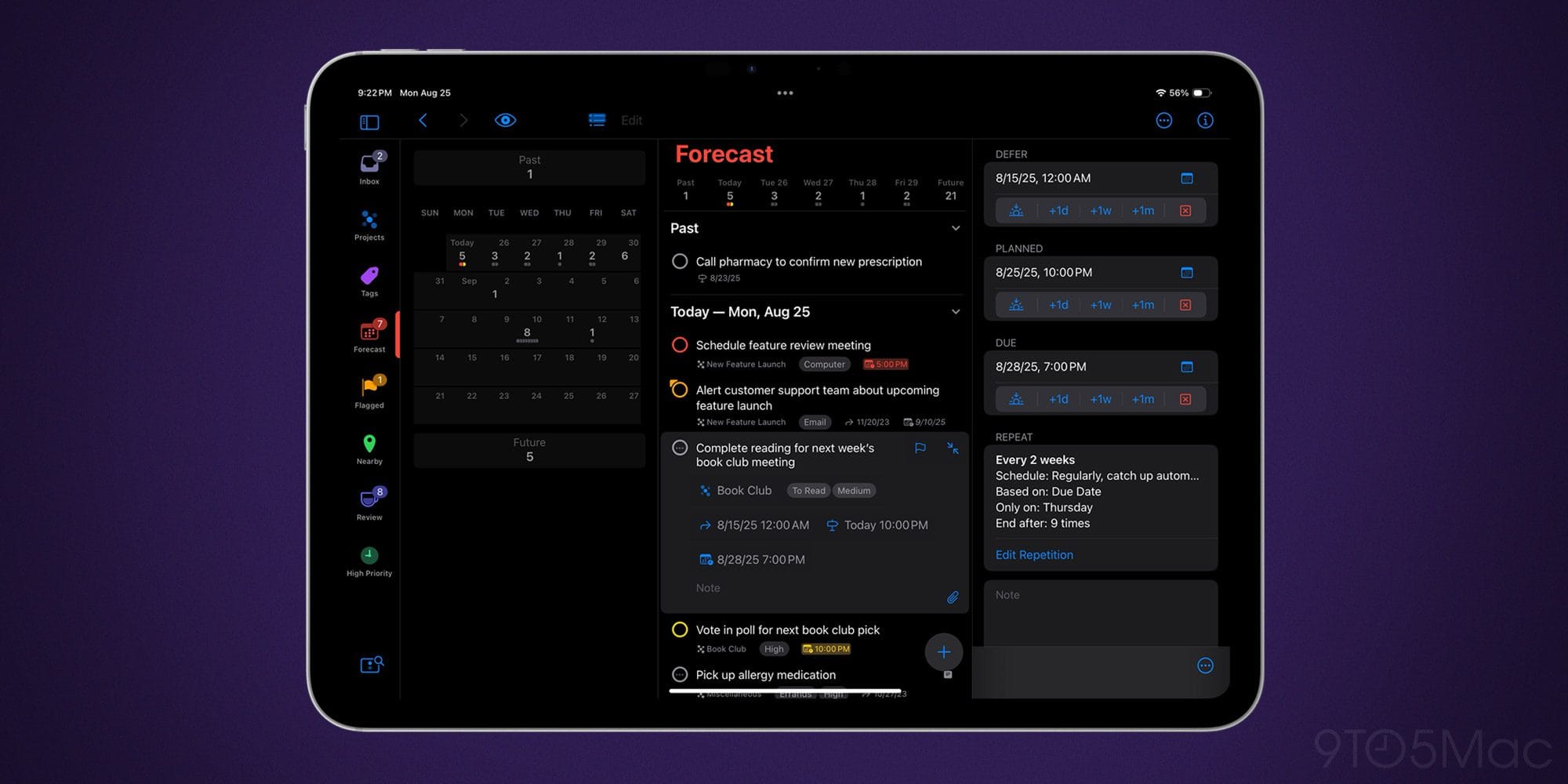 omnifocus update brings planned dates mutually exclusive tags more