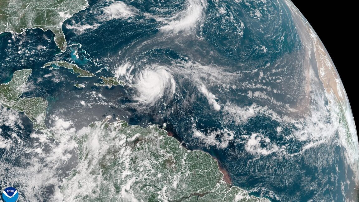 rapidly intensifying hurricane erin becomes historic storm