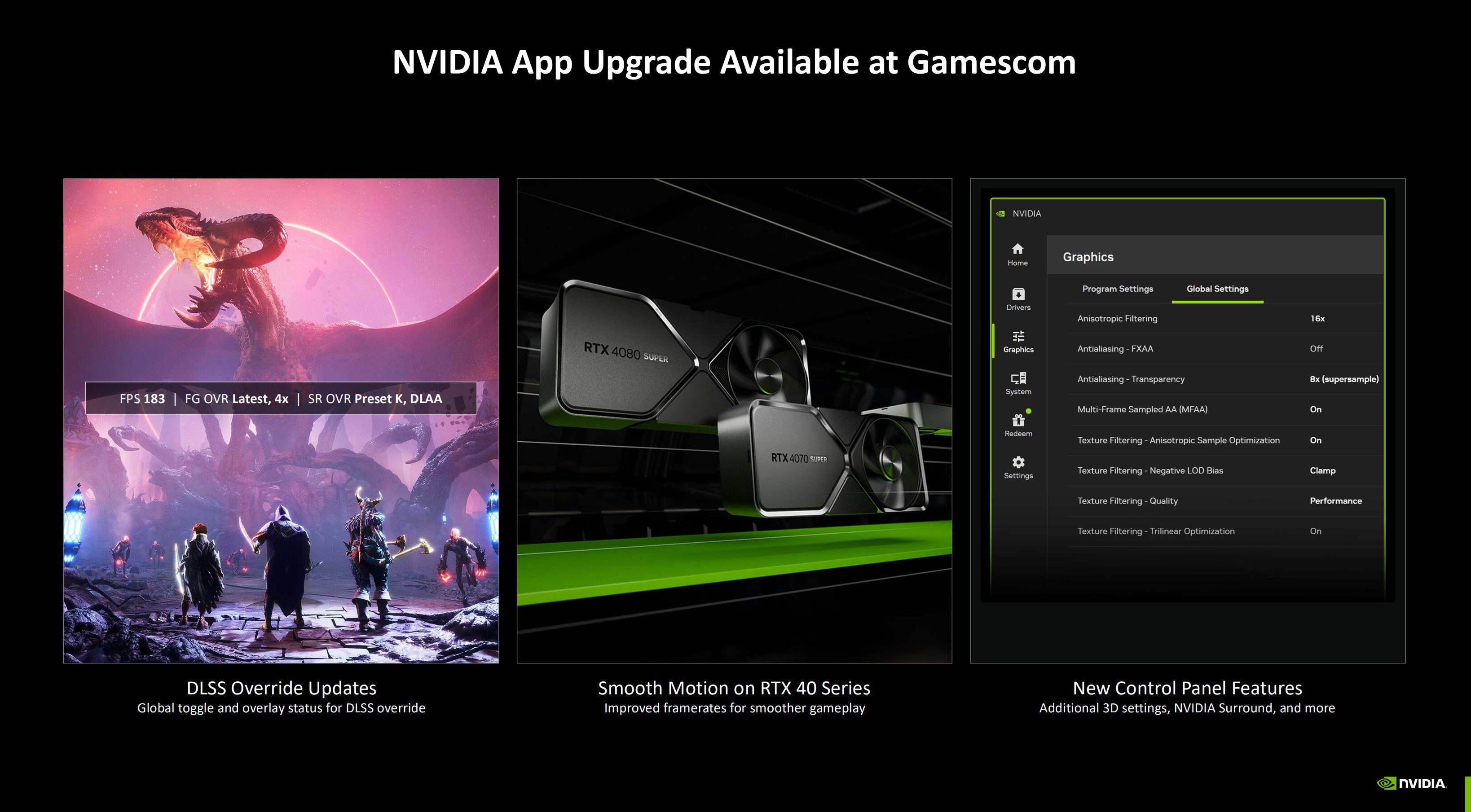 Nvidia’s app gets global DLSS override and more control panel features