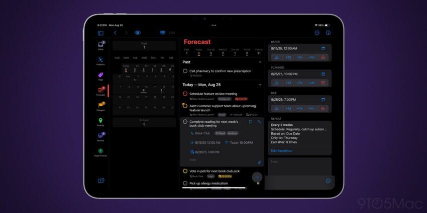 OmniFocus update brings Planned Dates, mutually exclusive tags, more