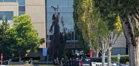 microsoft locks down a building after protesters