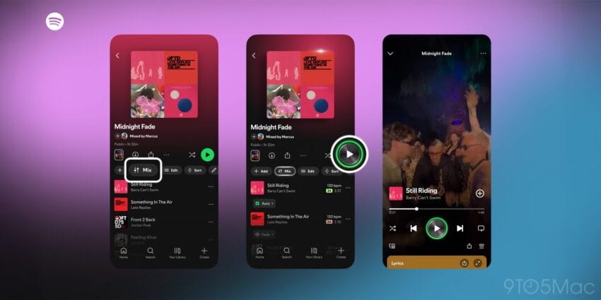 Spotify copies Apple Music’s AutoMix feature before iOS 26 even ships