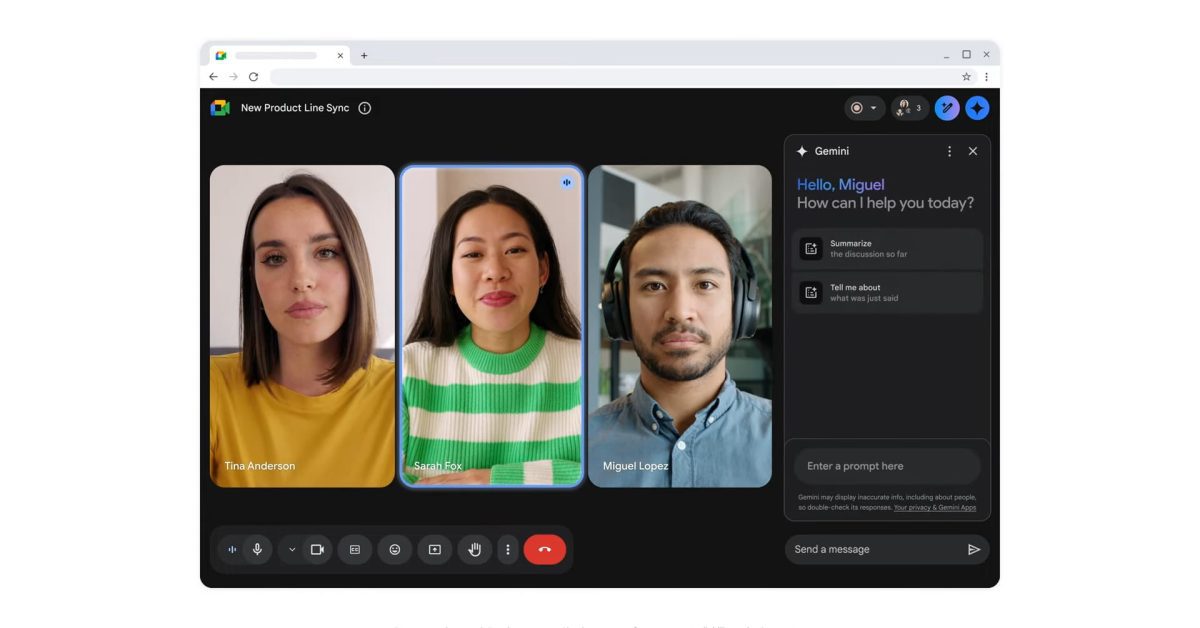 ask gemini coming to google meet for