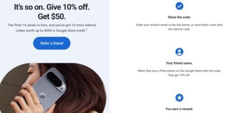 pixel 10 referral program offers 10 off