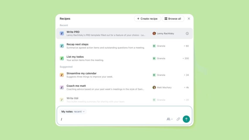 ai note-taking app granola adds a repeatable