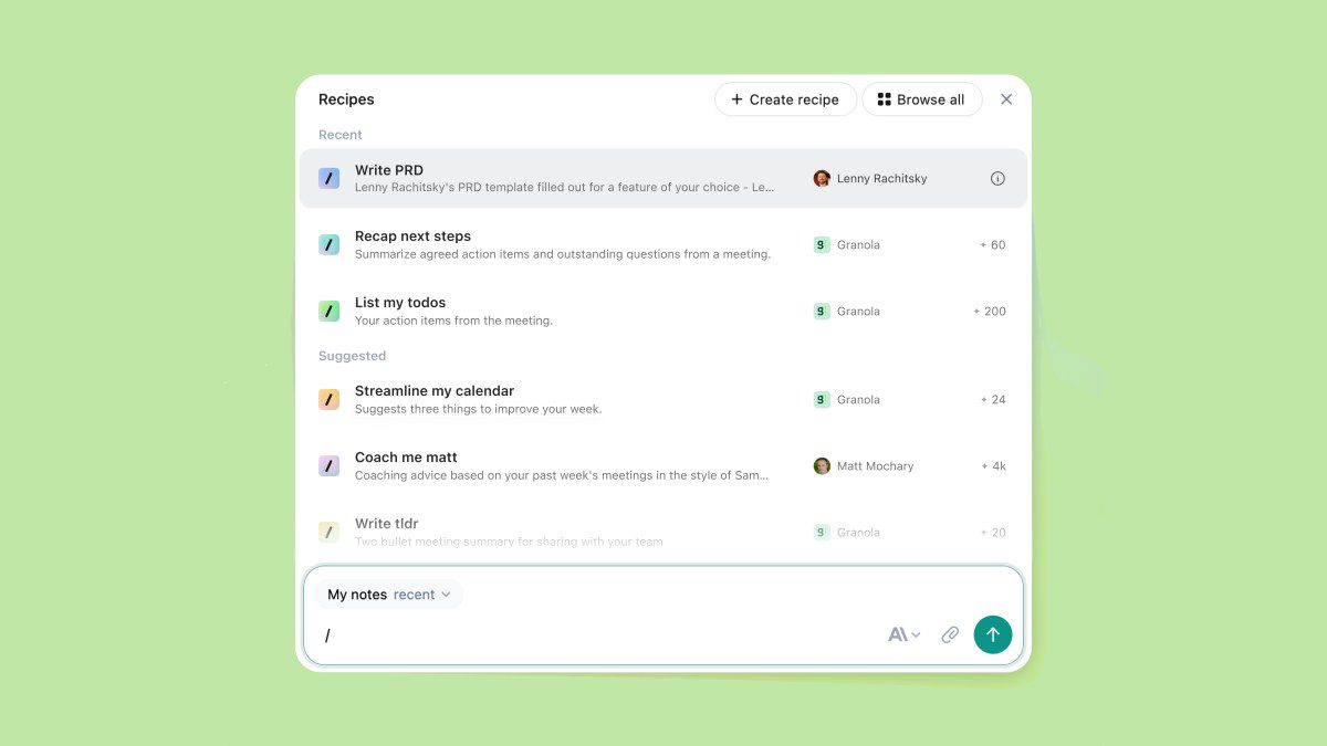 ai note-taking app granola adds a repeatable