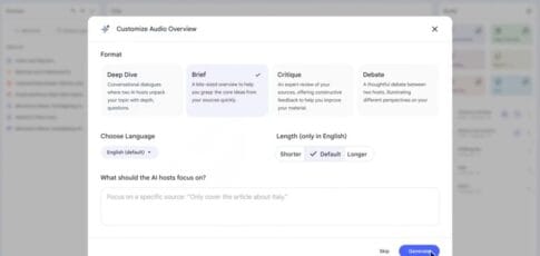 notebooklm rolling new audio overview formats brief