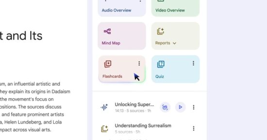 google rolling out flashcards quizzes and redesigned