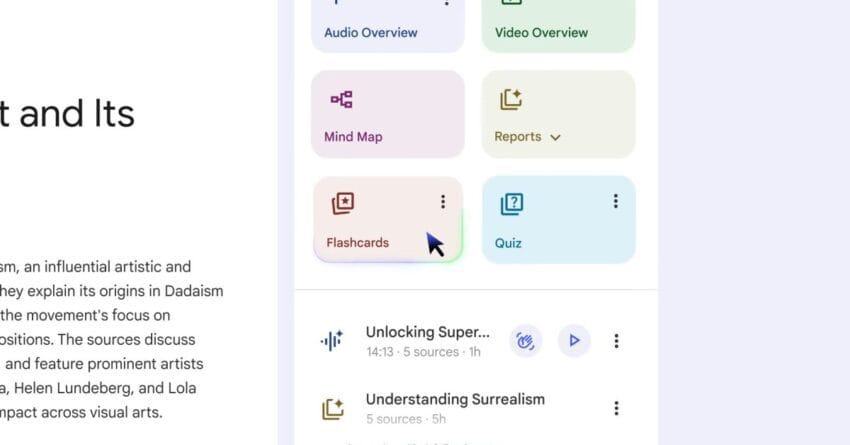 google rolling out flashcards quizzes and redesigned