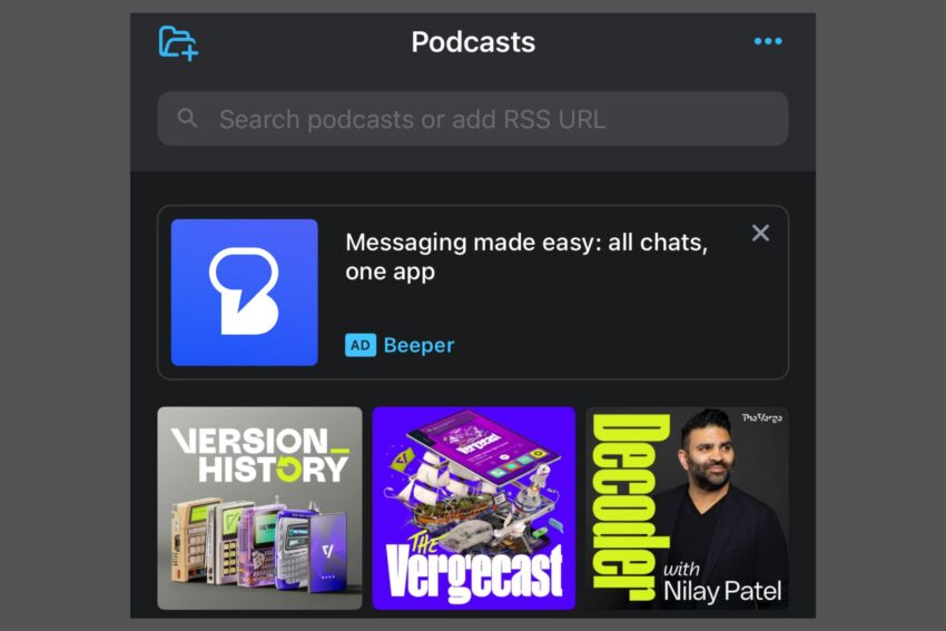 pocket casts is showing ads to people