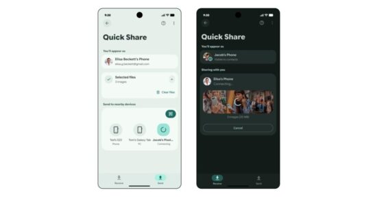 fullscreen quick share redesign widely rolling out