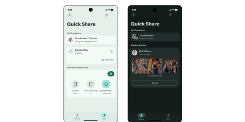 fullscreen quick share redesign widely rolling out