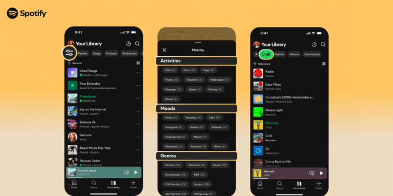 Spotify’s new ‘smart filters’ let you screen library content by activity, genre or mood 1 spotify s new smart filters let you