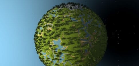 planetary minecraft-inspired demo uses a spherical planet