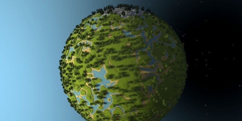 planetary minecraft-inspired demo uses a spherical planet