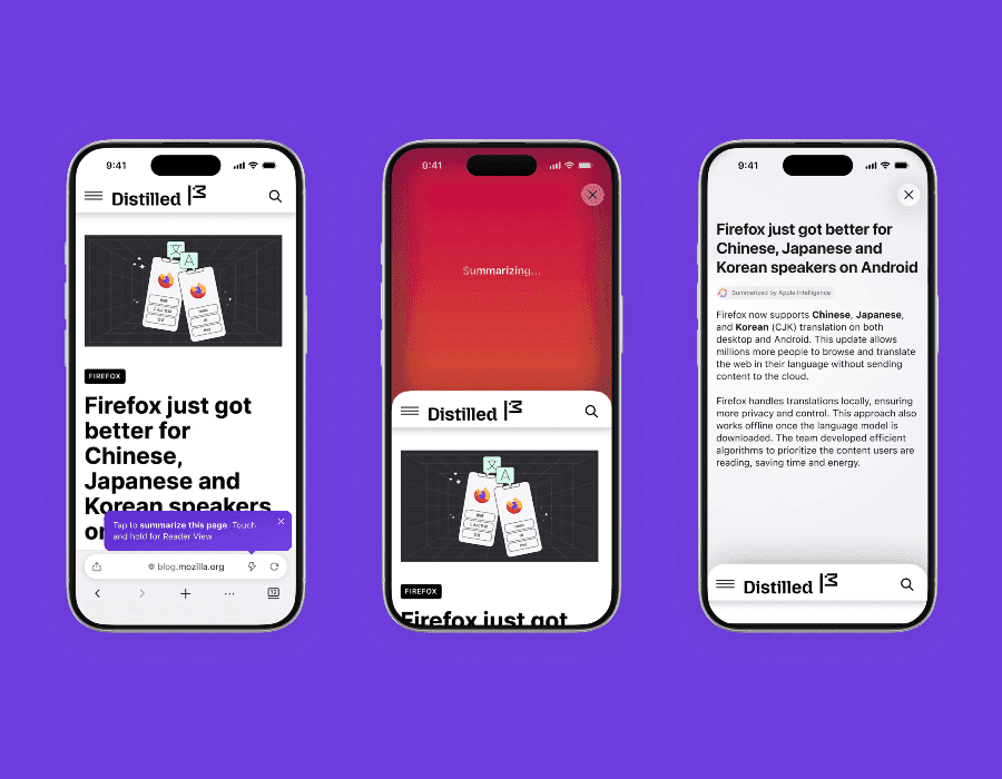 firefox launches shake to summarize on iphones