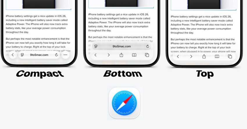 ios 26 how to change safari toolbar