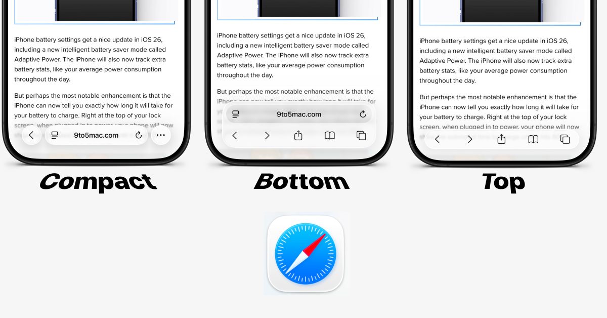 ios 26 how to change safari toolbar