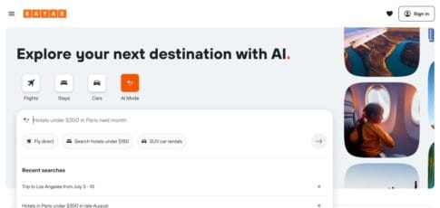 kayak launches an ai mode for travel