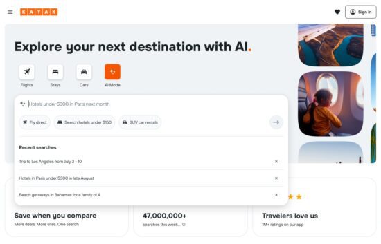 kayak launches an ai mode for travel