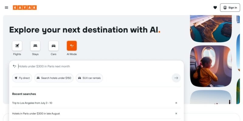 Kayak launches an ‘AI Mode’ for travel questions, search, and bookings 10 kayak launches an ai mode for travel