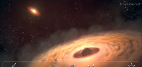researchers find a carbon-rich moon-forming disk around