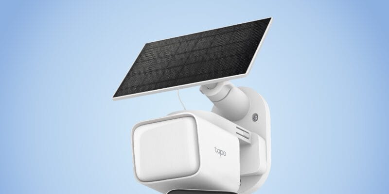 tapo s new solar floodlight camera soaks