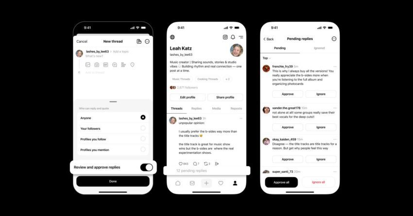 threads adding reply approvals to combat online