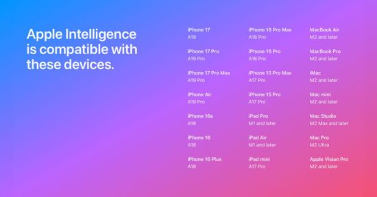 apple s website says apple intelligence requires
