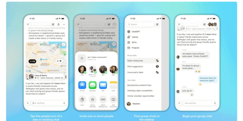 chatgpt launches pilot group chats across japan
