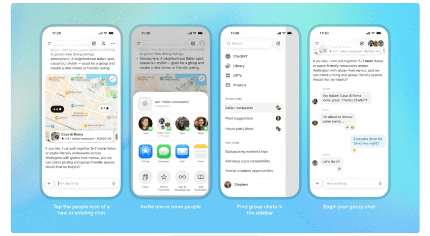 chatgpt launches pilot group chats across japan
