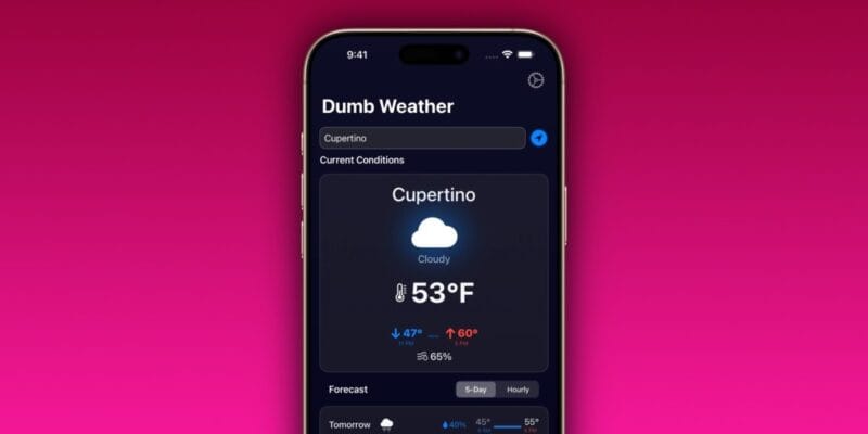 Indie App Spotlight: ‘Dumb Weather’ offers the forecast without a load of clutter 10 indie app spotlight dumb weather offers the