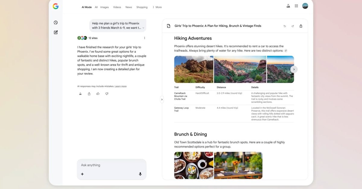 google ai mode will help you create
